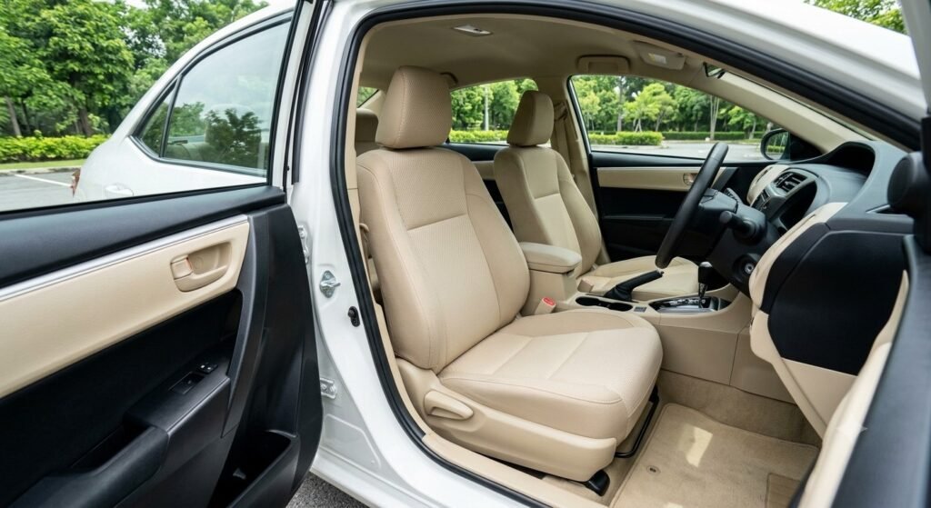clean fresh car seat interior after stain removal