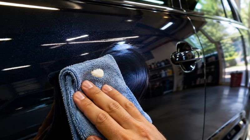 buffing and polishing clear coat after fixing paint chips on car