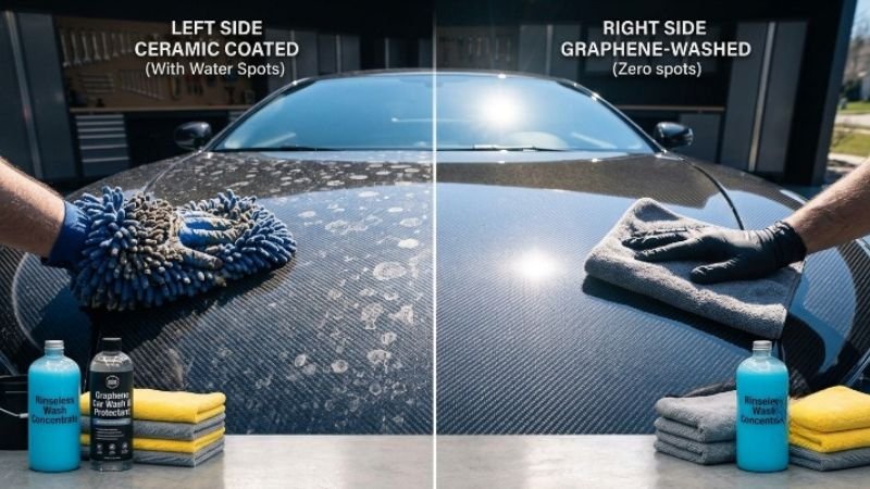 Graphene car wash vs ceramic coating heat resistance and water spot comparison