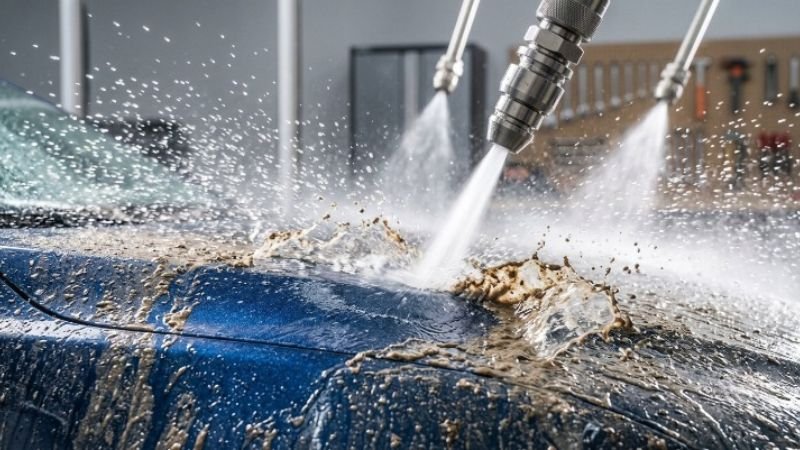 what-is-a-touchless-car-wash high pressure water spray panel