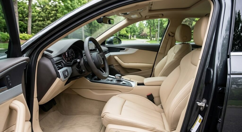 How to clean leather car seats perfectly showing spotless beige leather seats
