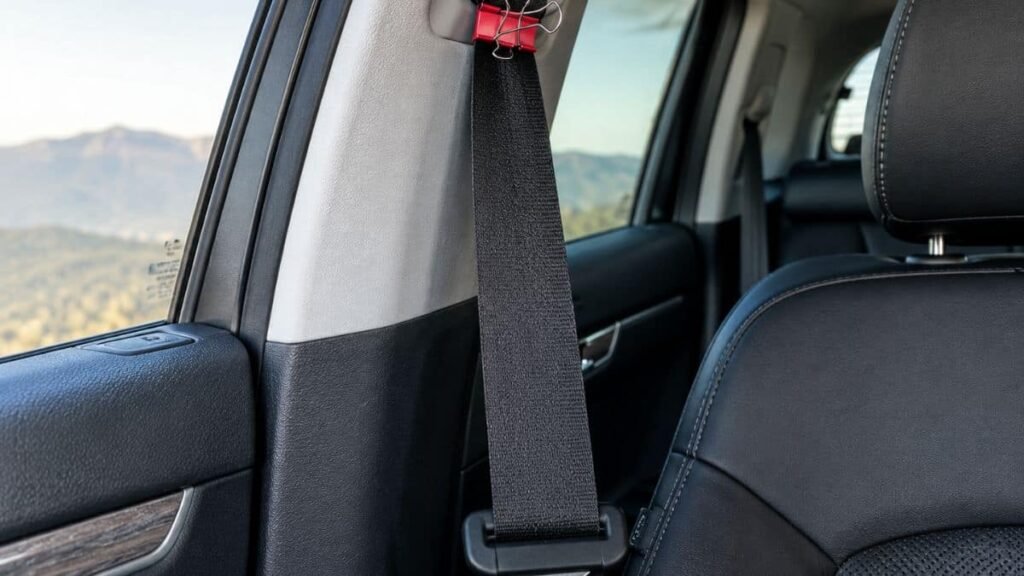 how to clean seat belts safely using a clip to hold webbing extended